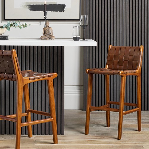 Leather bar stool brown - bar,