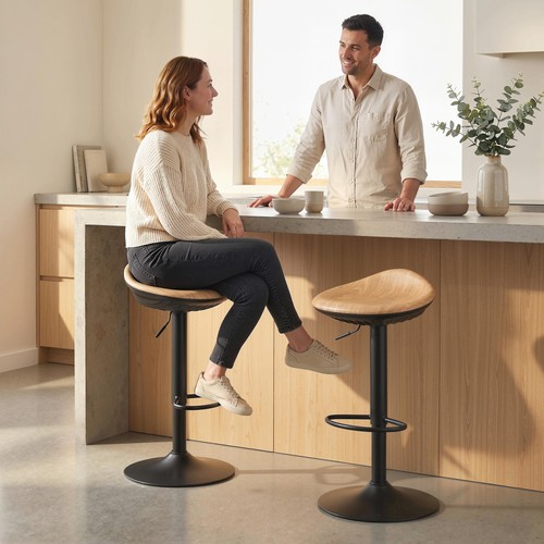 Set bar stools pu leather - of,