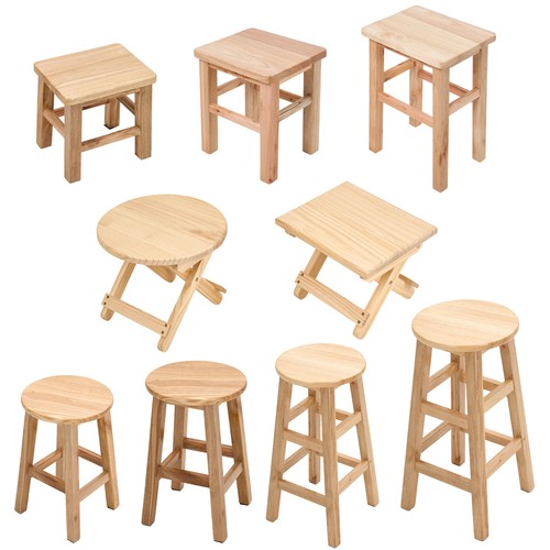 Round square wooden stool - round/square,
