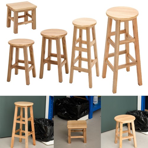 Wooden bar stool - with, footrest